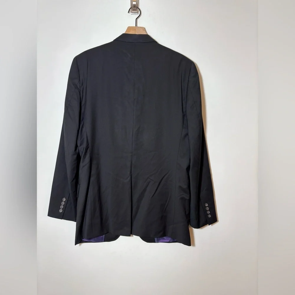 Ted Baker Sport Coat Mens 42 Black Purple Endurance Wool Liner Jacket Blazer